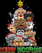 Merry Woofmas Merry Christmas For Dog Owner Digital Art by Mister Tee