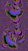 Mexican Blanket Dance Purple Fractal Abstract  Digital Art by Shelli Fitzpatrick