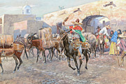 Mexicans Leaving an Inn, 1906 Painting by Charles Marion Russell