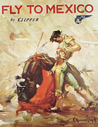 Mexico Vintage Airline Travel Poster Painting by Vintage Travel Poster