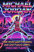 Michael Jordan in Retro Style - 1980s Poster Digital Art by SampadArt Gallery