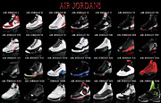 Michael Jordan Shoe Collection Mixed Media by Brian Reaves