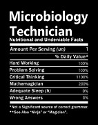 Microbiology Technician T Shirt - Nutrition Factors Gift Item Tee Digital Art by Shi Hu Kang