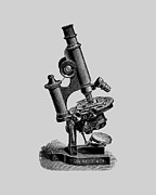 Microscope In Black And Grey Digital Art by Madame Memento