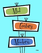 Mid Century Modern Signs Digital Art by Donna Mibus