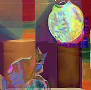 Midnight at the Museum, The Cat Burglar Mixed Media by Zsanan Studio