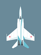 MiG-25 Foxbat Interceptor Jet Aircraft - Slate Digital Art by Organic Synthesis