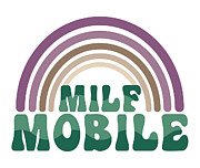 Milf Mobile Rainbow Teal Digital Art by Kirania Finest