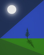 Minimal Moonlit Tree Modern Abstract Mixed Media by Dan Sproul Minimal Moonlit Tree Modern Abstract Mixed Media by Dan Sproul