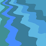 Minimalist Blue Flowing River Water Abstract Painting by Shelli Fitzpatrick Minimalist Blue Flowing River Water Abstract Painting by Shelli Fitzpatrick