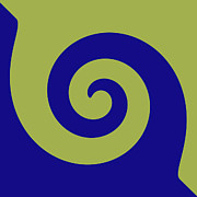 Minimalist Green and Blue Spiral Swirl Painting by Shelli Fitzpatrick Minimalist Green and Blue Spiral Swirl Painting by Shelli Fitzpatrick