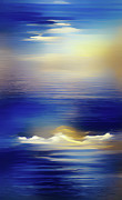 Minimalist Seascape 04 Blue and Yellow Digital Art by Matthias Hauser