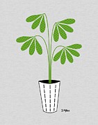 Minimalistic Green Potted Plant 3 Jewelry by Donna Mibus