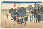 Mishima Asa-Giri. Morning Mist. Painting by Utagawa Hiroshige