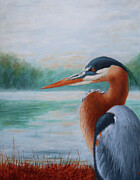 Misty Lake Morning Painting by Monica Burnette