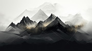 Misty Mountain Art Painting by Lourry Legarde