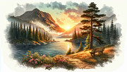 Misty Mountain Lake 2 Digital Art by Allen Nice-Webb Misty Mountain Lake 2 Digital Art by Allen Nice-Webb