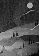 Misty Mountain Modern Art - Black and Gray Modern Abstract Art Painting by Lourry Legarde Misty Mountain Modern Art - Black and Gray Modern Abstract Art Painting by Lourry Legarde