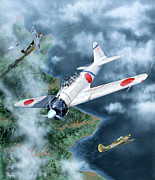 Mitsubishi A6M Zero Painting by Steve Ferguson Mitsubishi A6M Zero Painting by Steve Ferguson