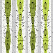 Mobiles Fabric in Green Digital Art by Donna Mibus
