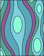 Mod Abstract in Blue Green and Purple Digital Art by Donna Mibus