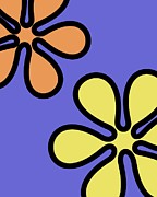 Mod Flowers on Twilight Digital Art by Donna Mibus