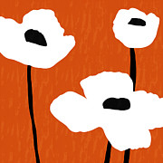 Mod Poppies Orange- Art by Linda Woods Photograph by Linda Woods