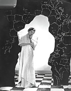 Model Wearing Vionnet Furs in Archway Backdrop Photograph by Cecil Beaton