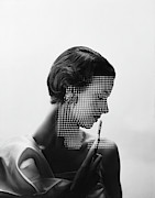 Model With Points of Lights Reflecting Across Her Face Photograph by Erwin Blumenfeld