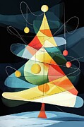 Modern Christmas Tree - Geometric Glow Digital Art by Matthias Hauser Modern Christmas Tree - Geometric Glow Digital Art by Matthias Hauser