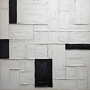 Modern Minimalist Abstract Black and White Painting by Lourry Legarde