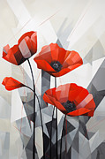 Modern Poppy Art Painting by Lourry Legarde Modern Poppy Art Painting by Lourry Legarde