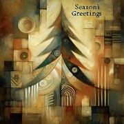 Modern Season's Greetings Digital Art by Deb Beausoleil