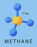 Molecular Model of Methane, CH4, Illustration Photograph by Monica Schroeder