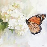 Monarch On The Hydrangea Painting by Tina LeCour Monarch On The Hydrangea Painting by Tina LeCour