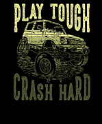 Monster Truck Play Tough Crash Hard Digital Art by Toms Tee Store
