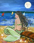 Moon face Treasure Chest Mermaid Painting by Follow Themoonart Moon face Treasure Chest Mermaid Painting by Follow Themoonart