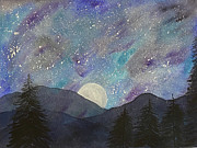 Moon Mountains Painting by Lisa Neuman Moon Mountains Painting by Lisa Neuman