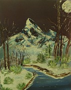 Moonlight In The Mountains Painting # 296 Painting by Donald Northup