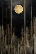 Moonlit Abstract Art Painting by Lourry Legarde