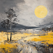 Moonlit Landscapes - A Symphony of Light and Shadow Painting by Lourry Legarde
