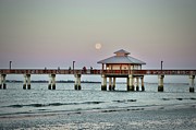 Moonset Fort Myers Beach Photograph by Sarah Lilja Moonset Fort Myers Beach Photograph by Sarah Lilja