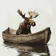 Moose in a Boat Ai Art by Lori Lea Studios Moose in a Boat Ai Art by Lori Lea Studios