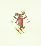 Moose Drawing by Kestutis Kasparavicius