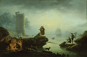 Morning. Claude Joseph Vernet, French, 1714-1789. Painting by Claude Joseph Vernet