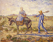 Morning. Going to Work -after Millet -. Painting by Vincent van Gogh -1853-1890-