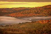Morning Mists Over Peacham's Autumn Splendor Photograph by Jeff Folger