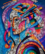 Mosaic Style Abstract Portrait - 01635-2 Digital Art by Philip Preston