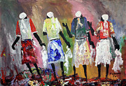 Mothers Of Peace Painting by Peter Sibeko 1940-2013 Mothers Of Peace Painting by Peter Sibeko 1940-2013