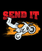 Motocross Dirt Bike Send It Digital Art by Jacob Zelazny
